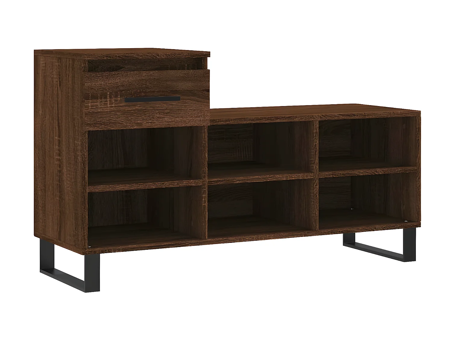 Mueble zapatero madera contrachapada roble marrón 102x36x60 cm ES397068