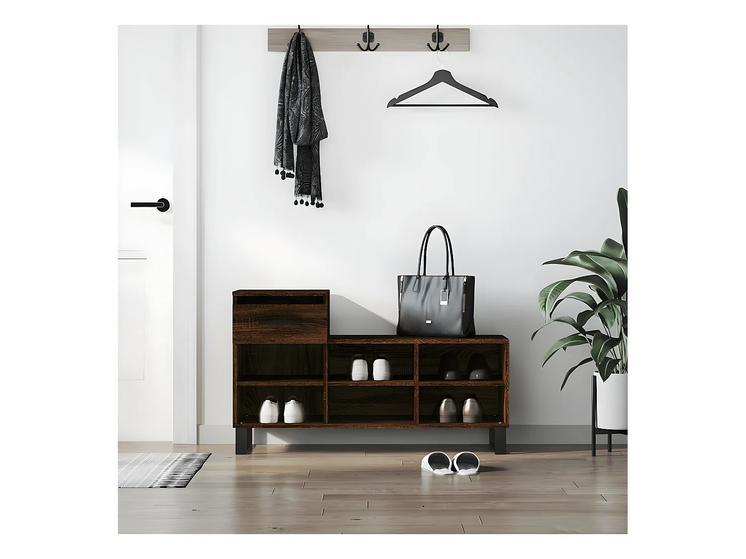Meuble à chaussures Chêne marron 102x36x60cm Bois d'ingénierie WVGQ4575