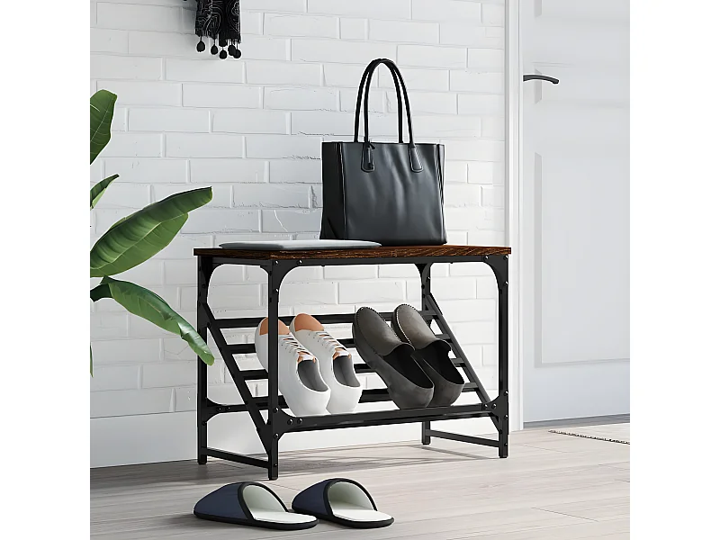 Meuble à chaussures chêne marron 60x30x45 cm bois d'ingénierie WVGQ6580