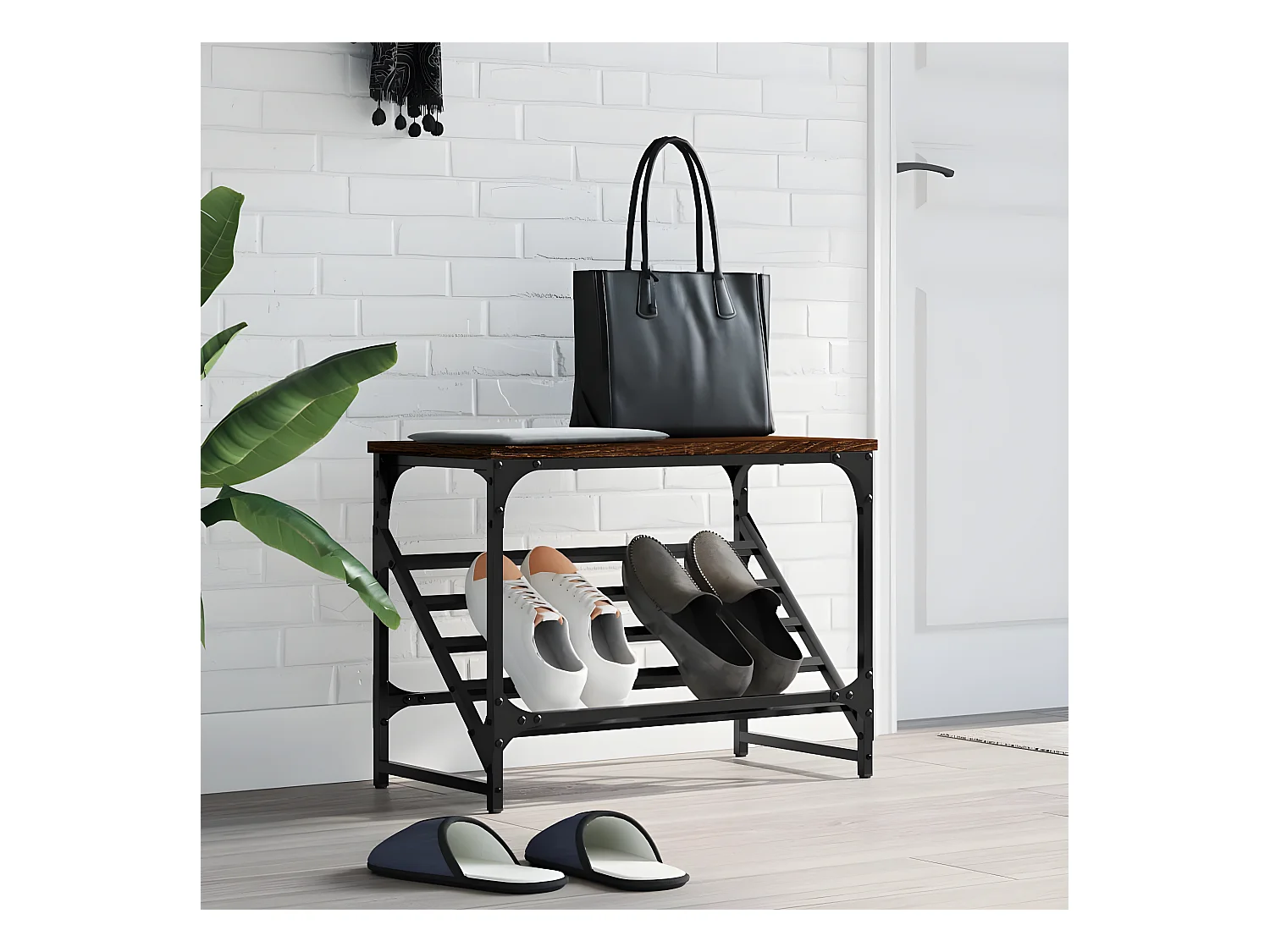 Meuble à chaussures chêne marron 60x30x45 cm bois d'ingénierie WVGQ6580