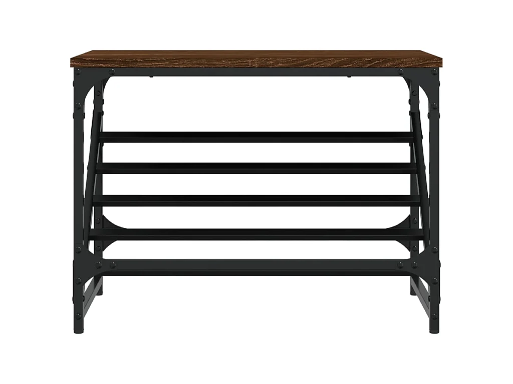 Schoenenrek 60x30x45 cm bewerkt hout bruin eikenkleur NL830174