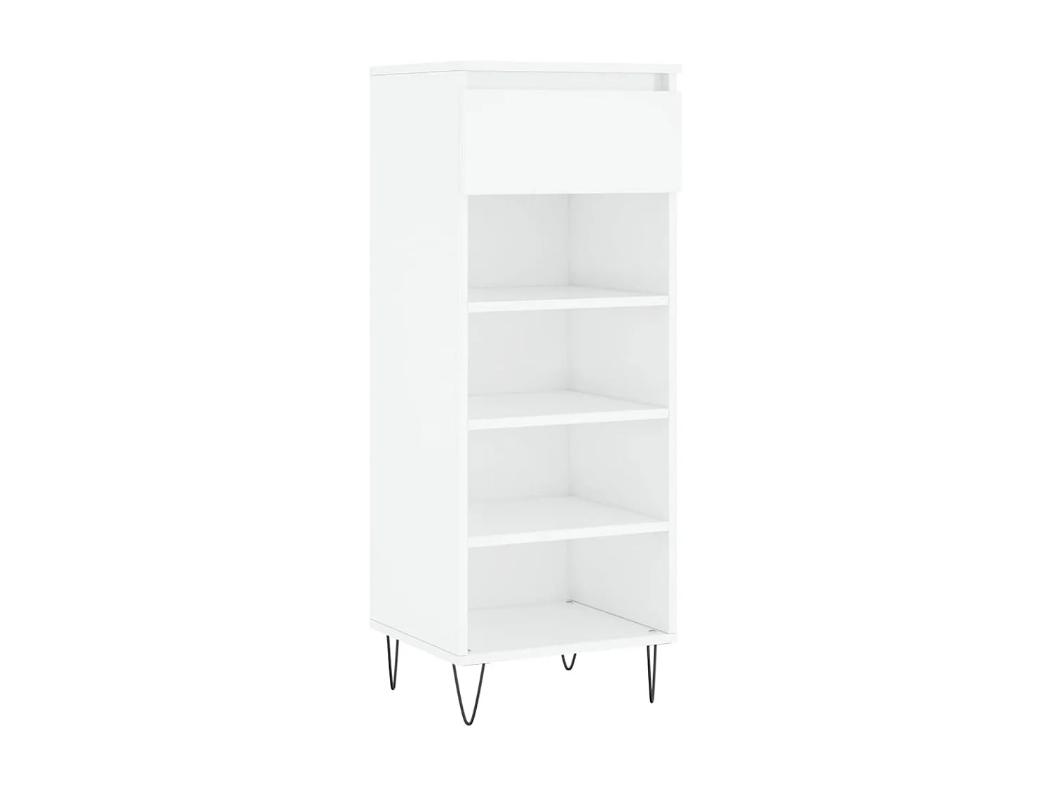 Mueble zapatero madera contrachapada blanco brillo 40x36x105 cm ES679351