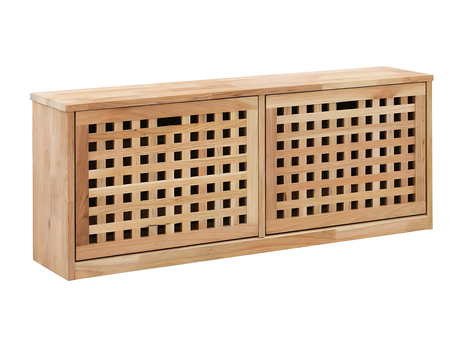 Banc de rangement de chaussures 94x20x38cm Bois massif de noyer WVGQ3168