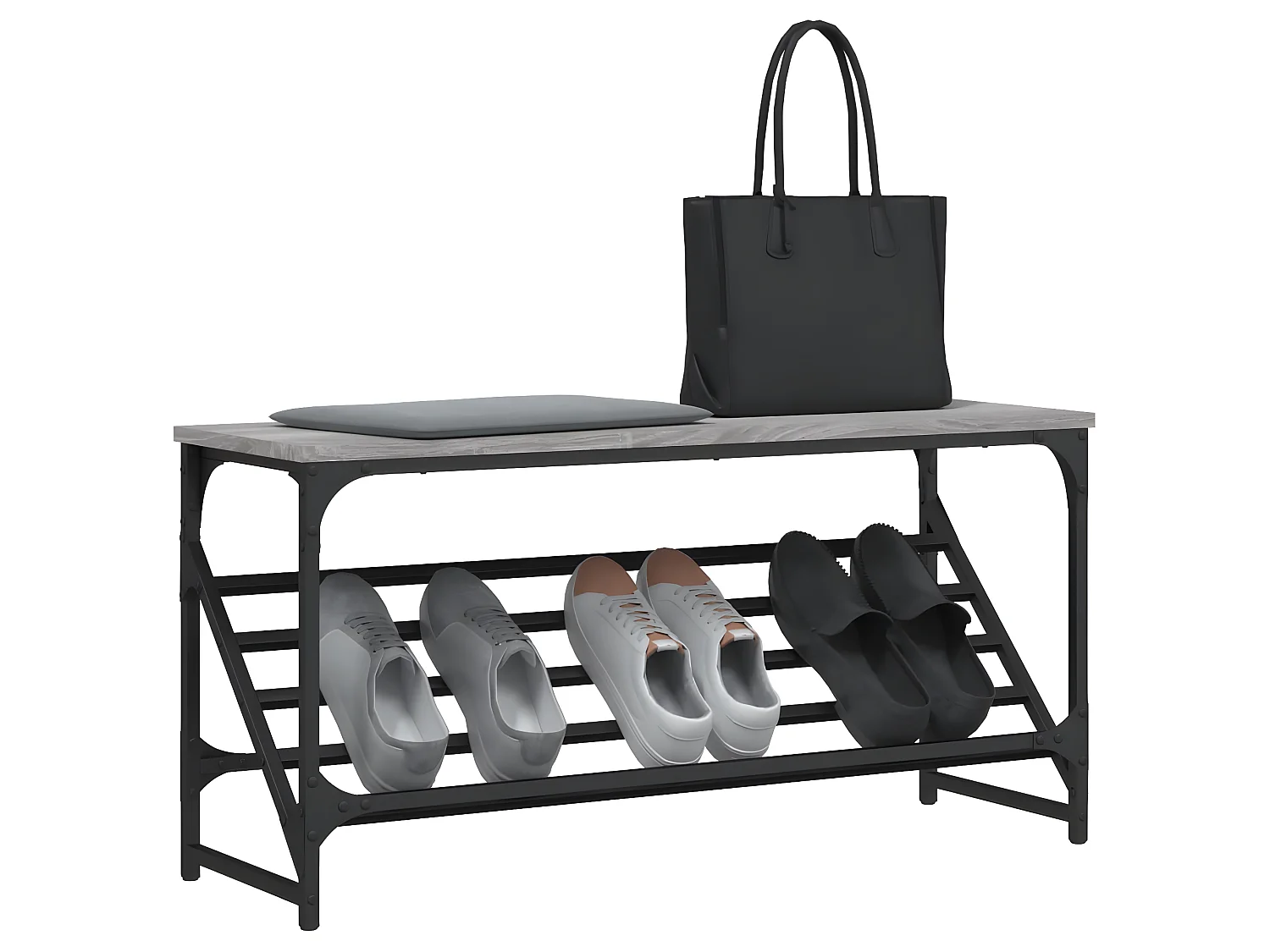 Mueble zapatero madera de ingeniería gris Sonoma 90x30x45 cm ES269555