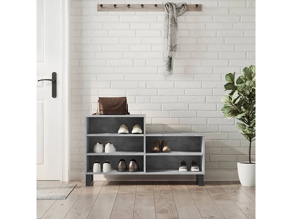 Meuble à chaussures Gris béton 102x36x60 cm Bois d'ingénierie WVGQ9099