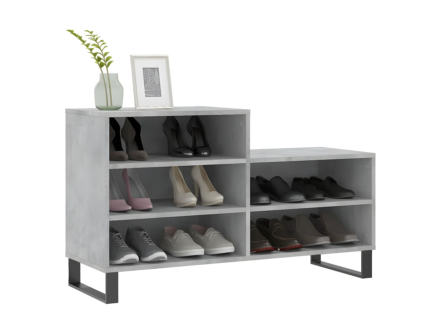 Meuble à chaussures Gris béton 102x36x60 cm Bois d'ingénierie WVGQ9099