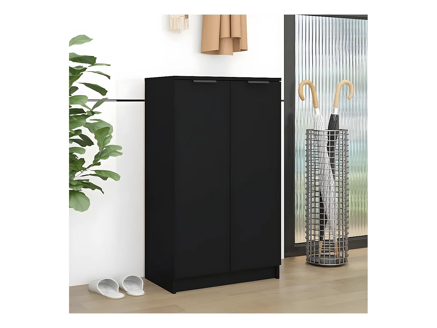 Schuhschrank Schuhregal Schwarz 59x35x100 cm Holzwerkstoff -gkd31630