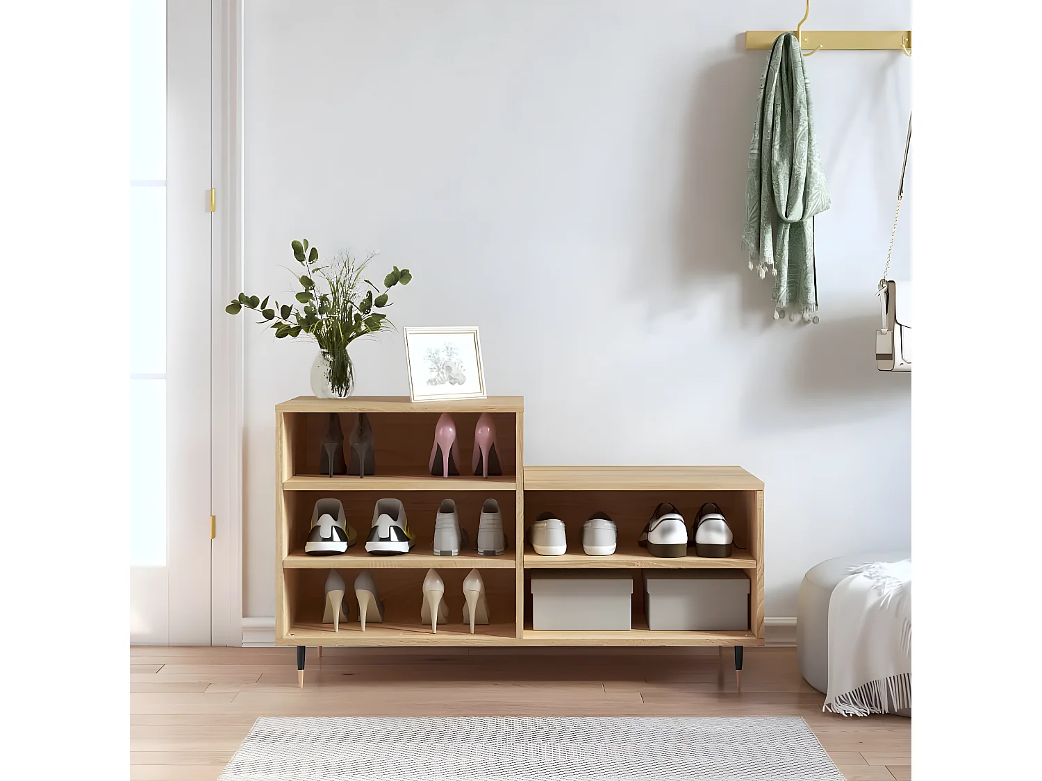 Meuble à chaussures Chêne sonoma 102x36x60cm Bois d'ingénierie WVGQ3242
