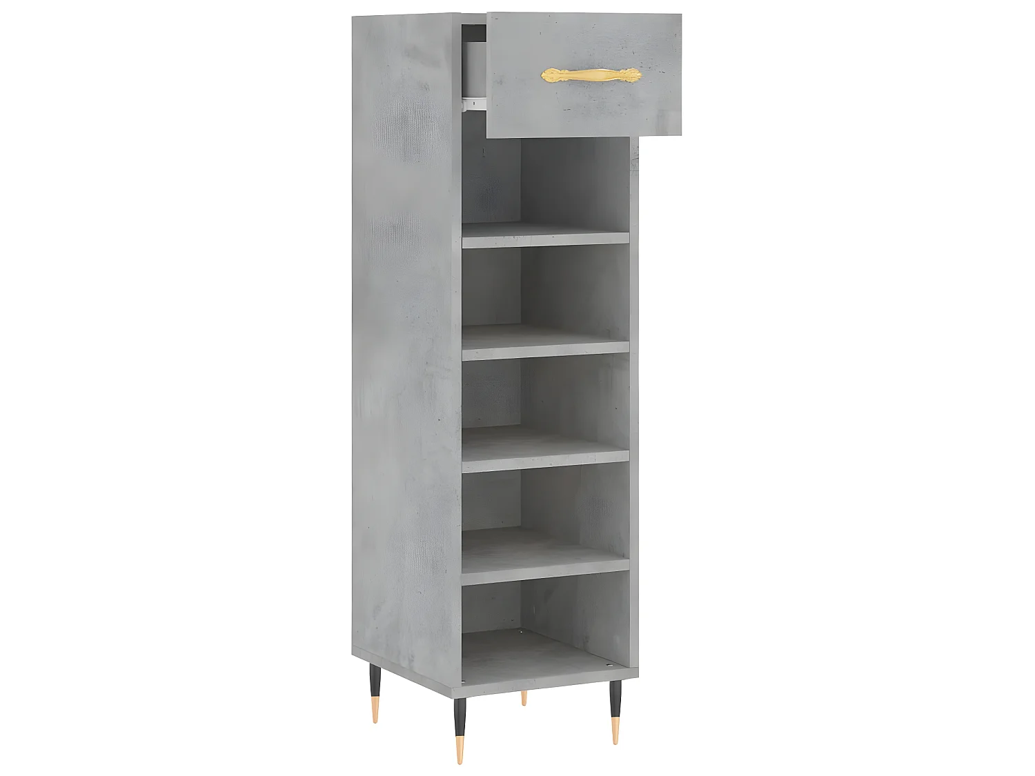 Zapatero madera de ingeniería gris hormigón 30x35x105 cm ES435646