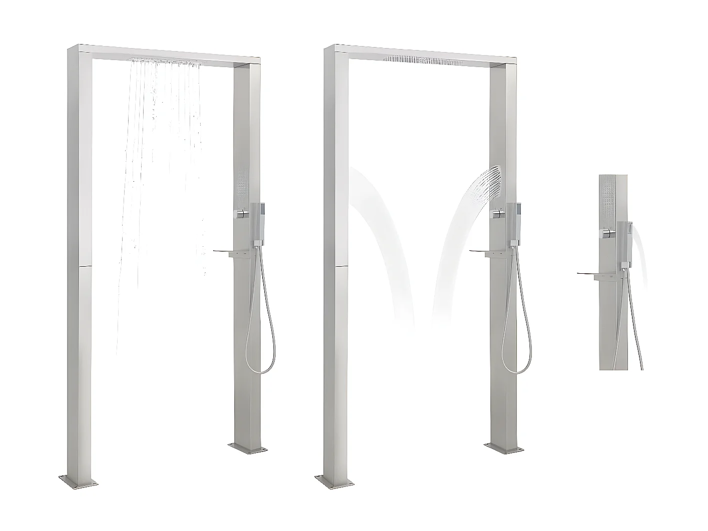 Buitendouche met dubbele jets roestvrij staal NL711117