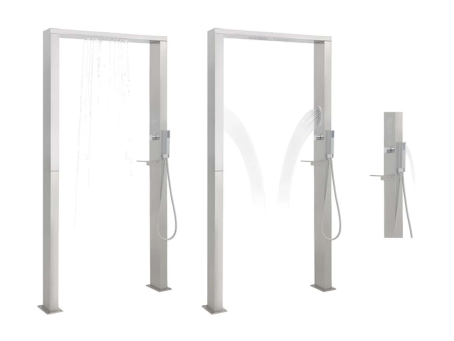 Buitendouche met dubbele jets roestvrij staal NL711117