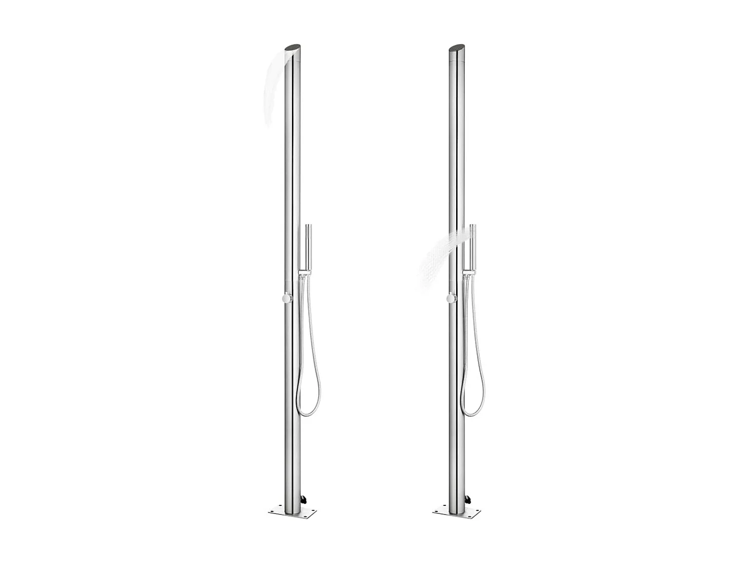 Douche de jardin avec base gris 225 cm Acier inoxydable WVGQ4155