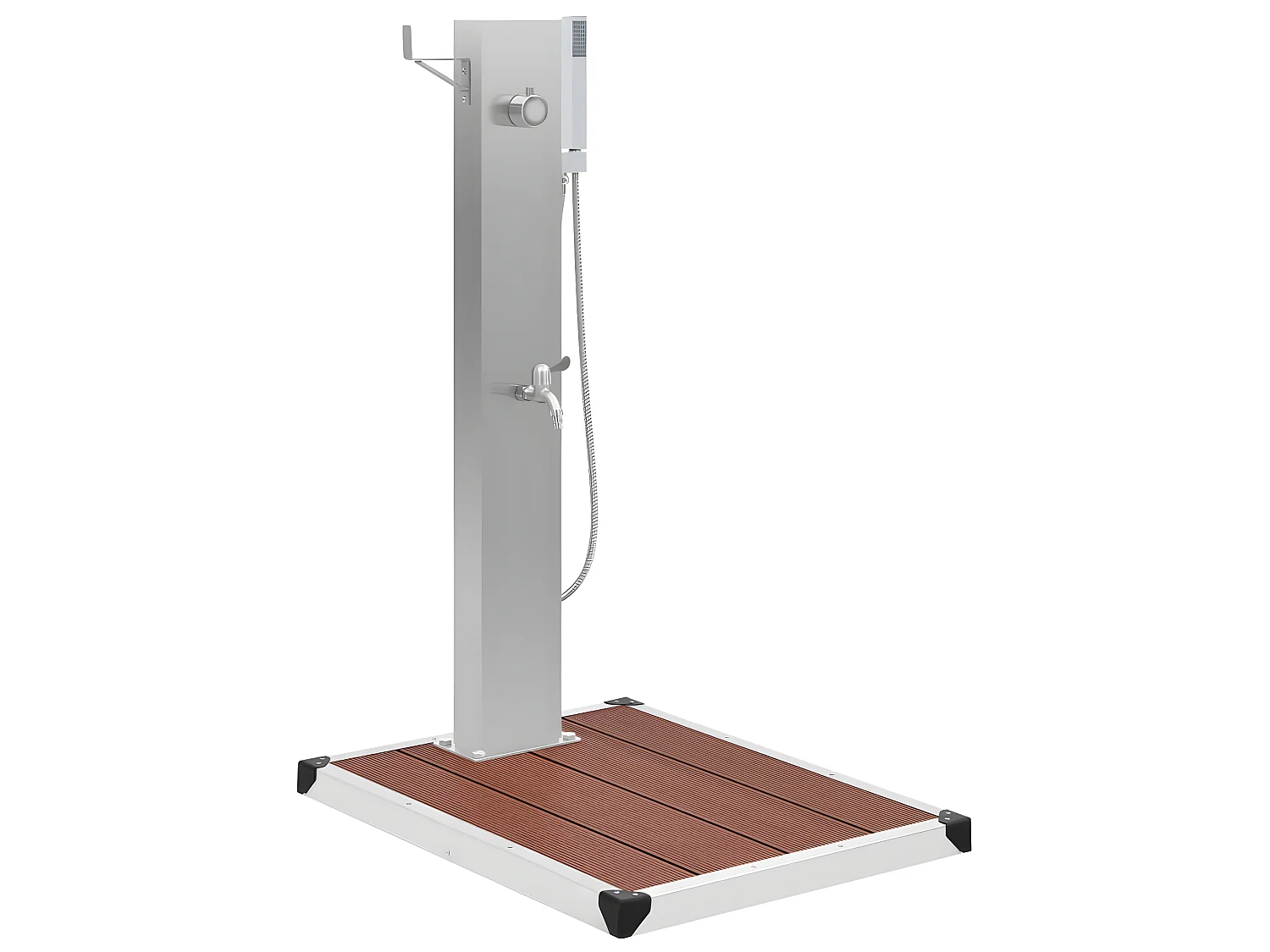 Chuveiro para exterior com base WPC aço inoxidável PT374662