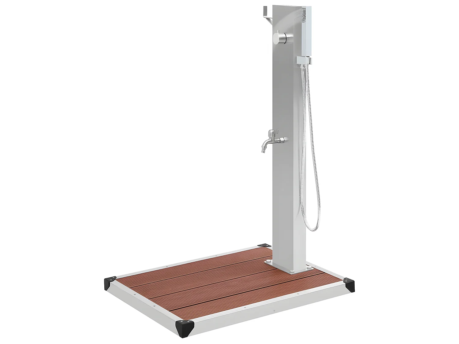 Chuveiro para exterior com base WPC aço inoxidável PT374662