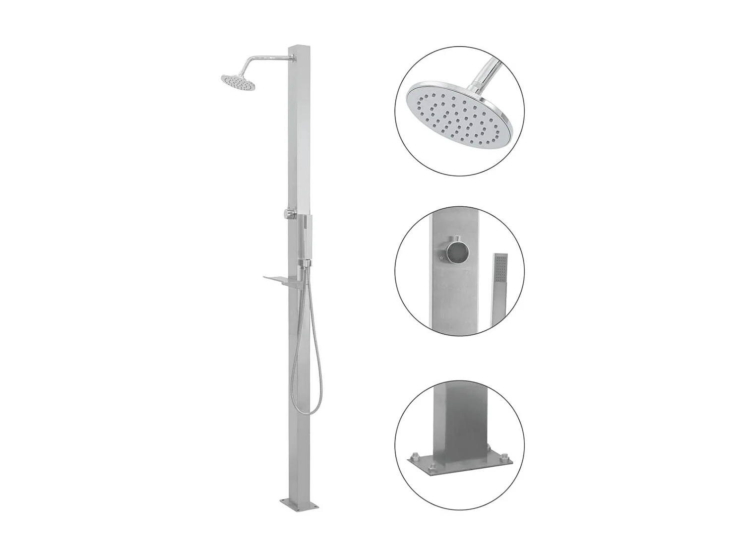 Douche d'extérieur Acier inoxydable Droit WVGQ6429