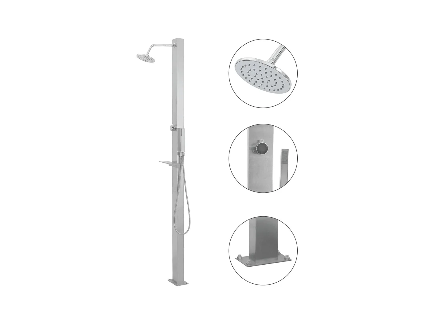 Douche d'extérieur Acier inoxydable Droit WVGQ6429
