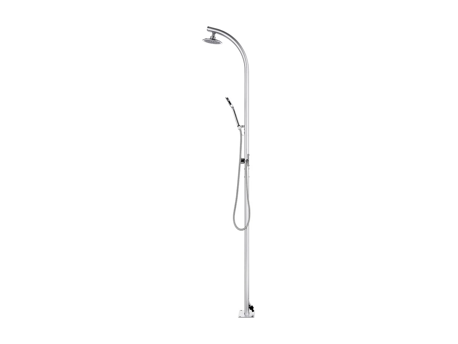 Douche de jardin avec base gris 220 cm Aluminium WVGQ7884