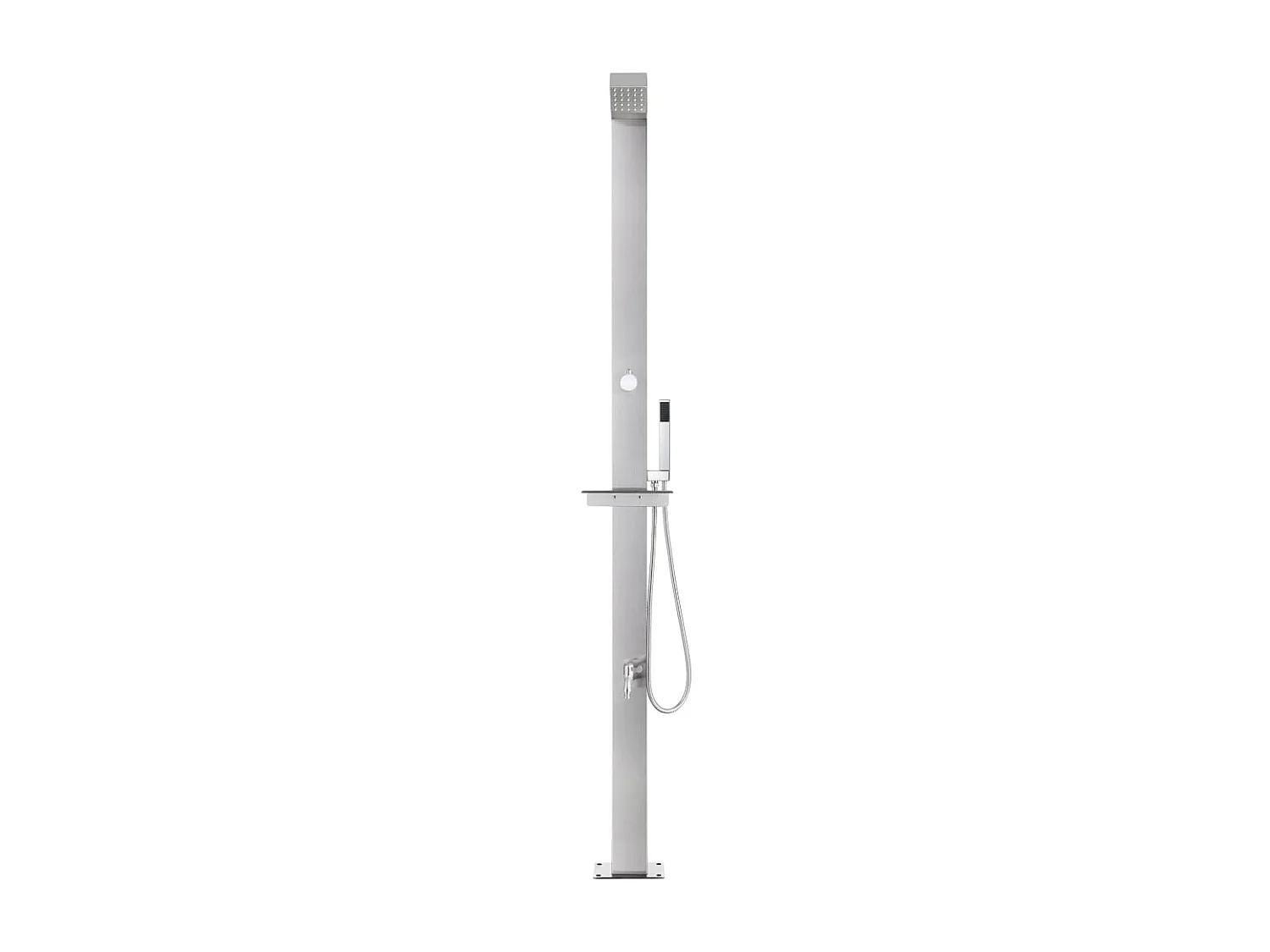 Douche de jardin avec base gris 225 cm Acier inoxydable WVGQ6103