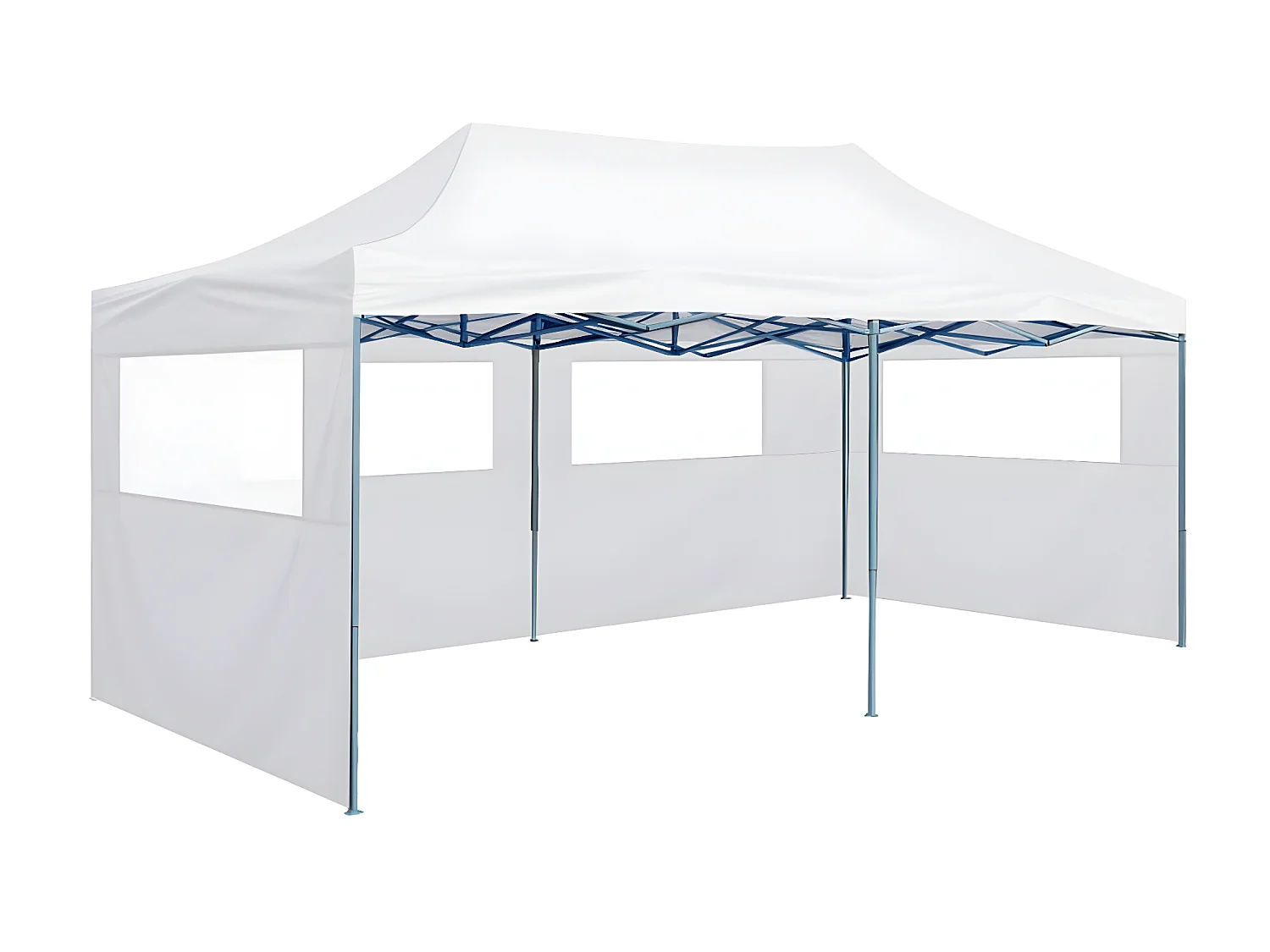 Tente de réception pliable avec 4 parois 3x6 m Acier Blanc WVGQ1694