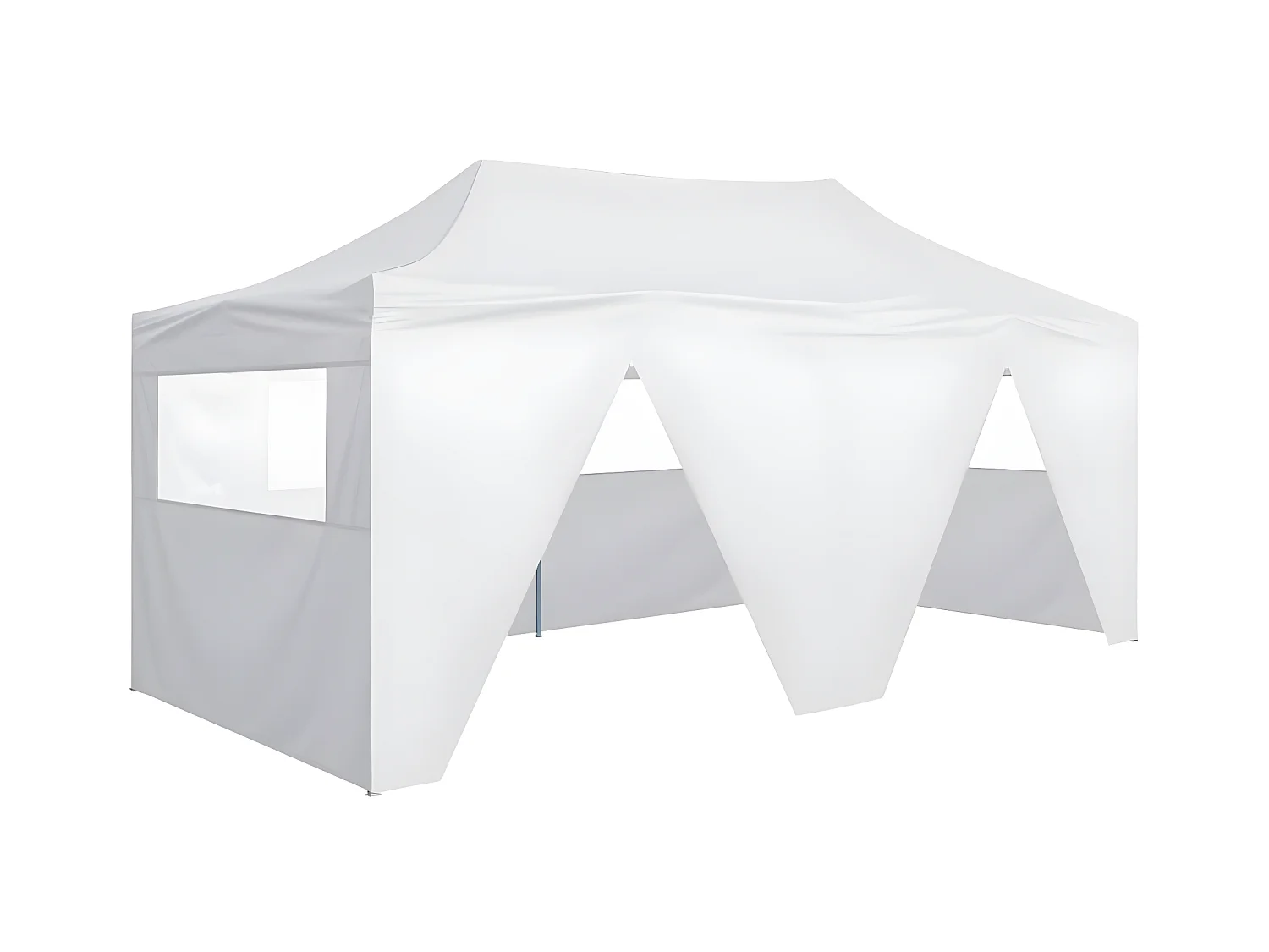 Tente de réception pliable avec 4 parois 3x6 m Acier Blanc WVGQ1694