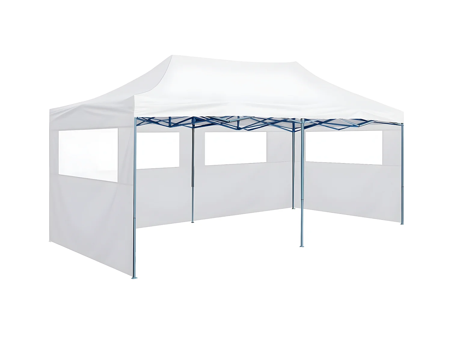Partytent met 4 zijwanden inklapbaar 3x6 m staal wit NL236203