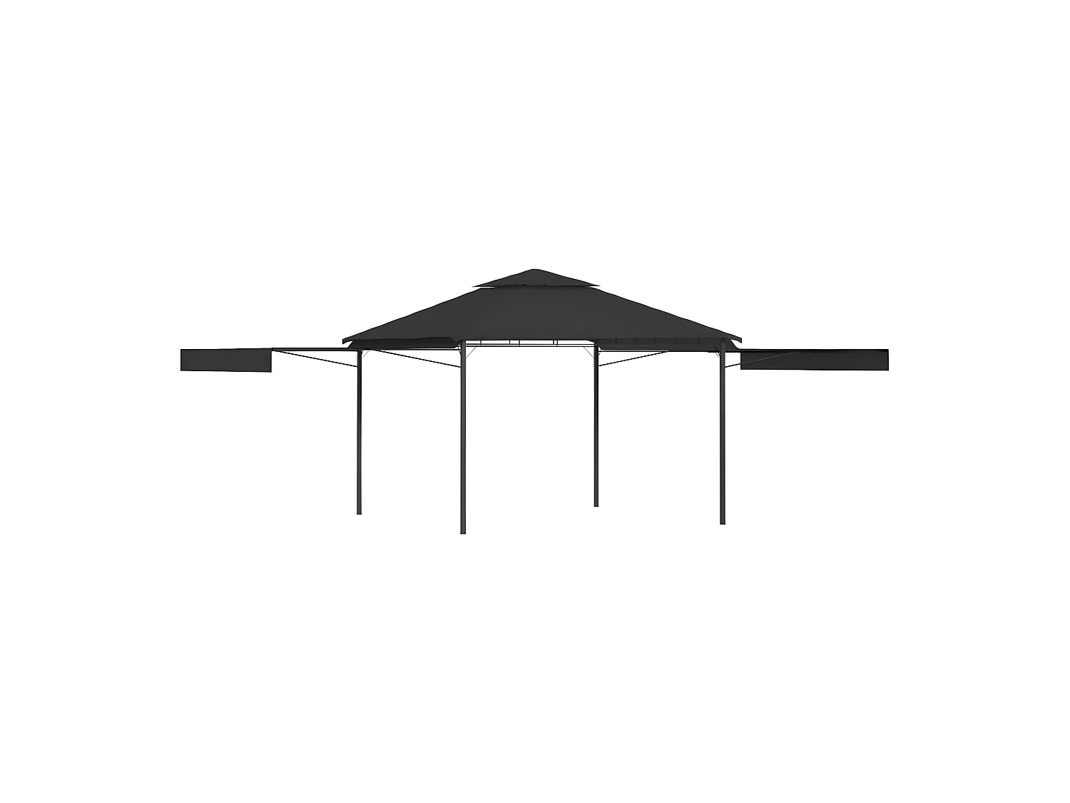 Tonnelle et double toits étentus 3x3x2,75 m Anthracite 180g/m² WVGQ2569