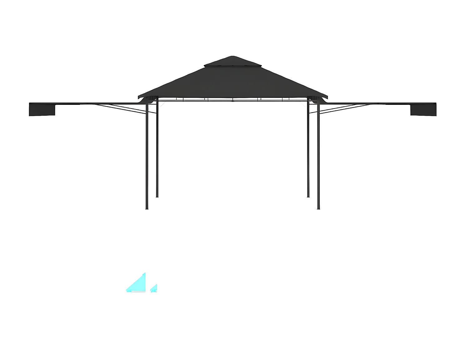 Prieel met uitschuifbare daken 180 g/m² 3x3x2,75 m antraciet NL451167