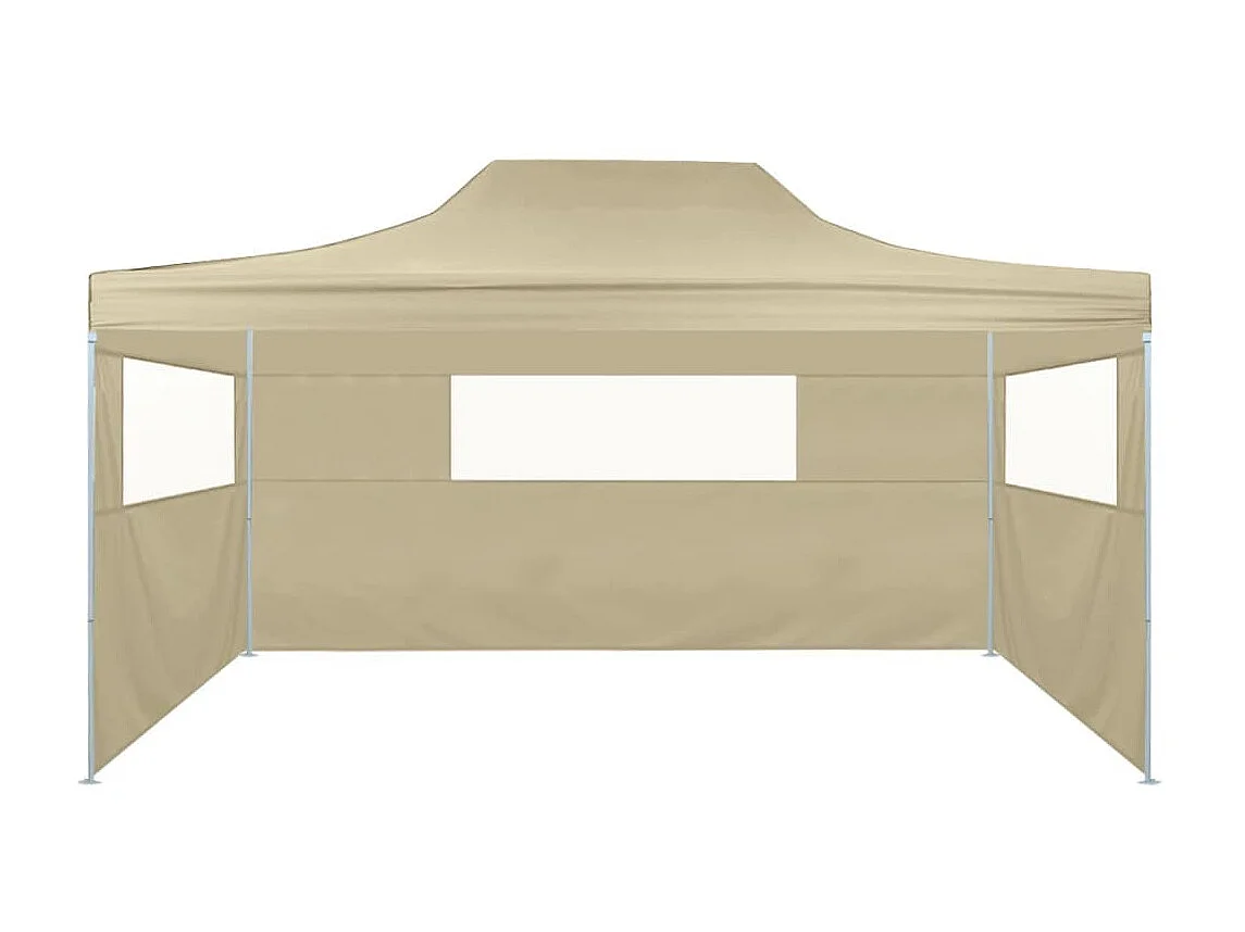 Tenda dobrável com 3 paredes 3x4,5 m creme PT173098