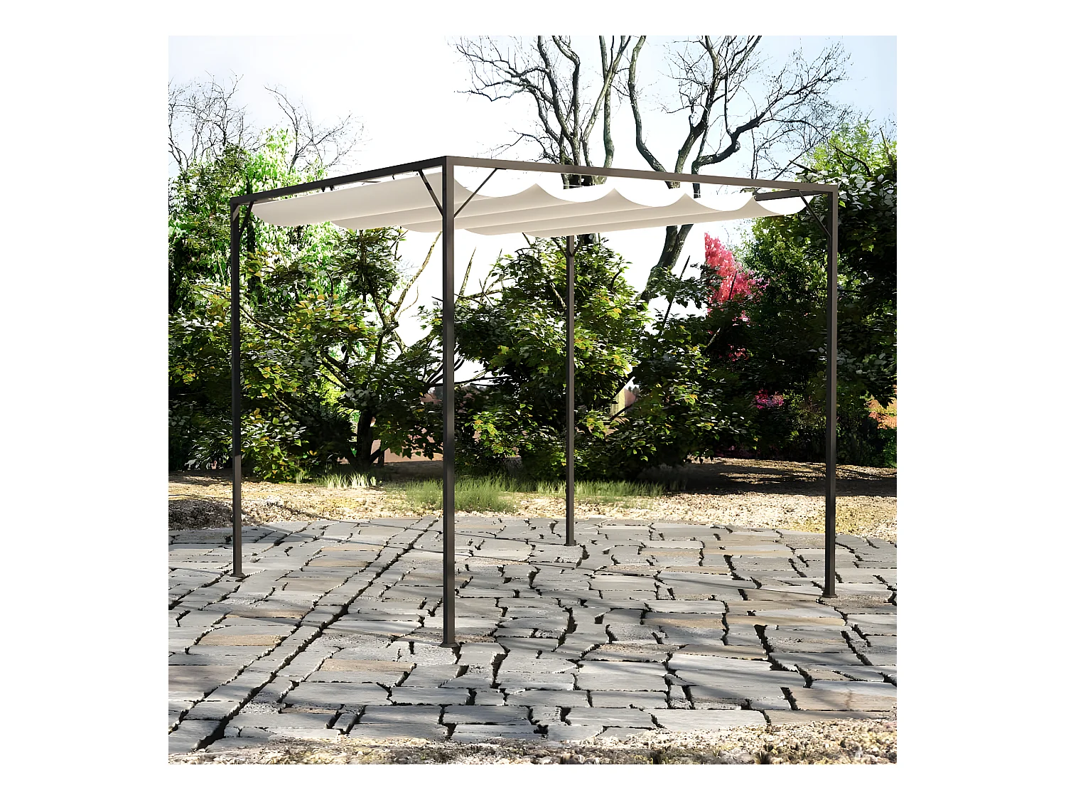 Tonnelle de jardin avec auvent rétractable WVGQ8914