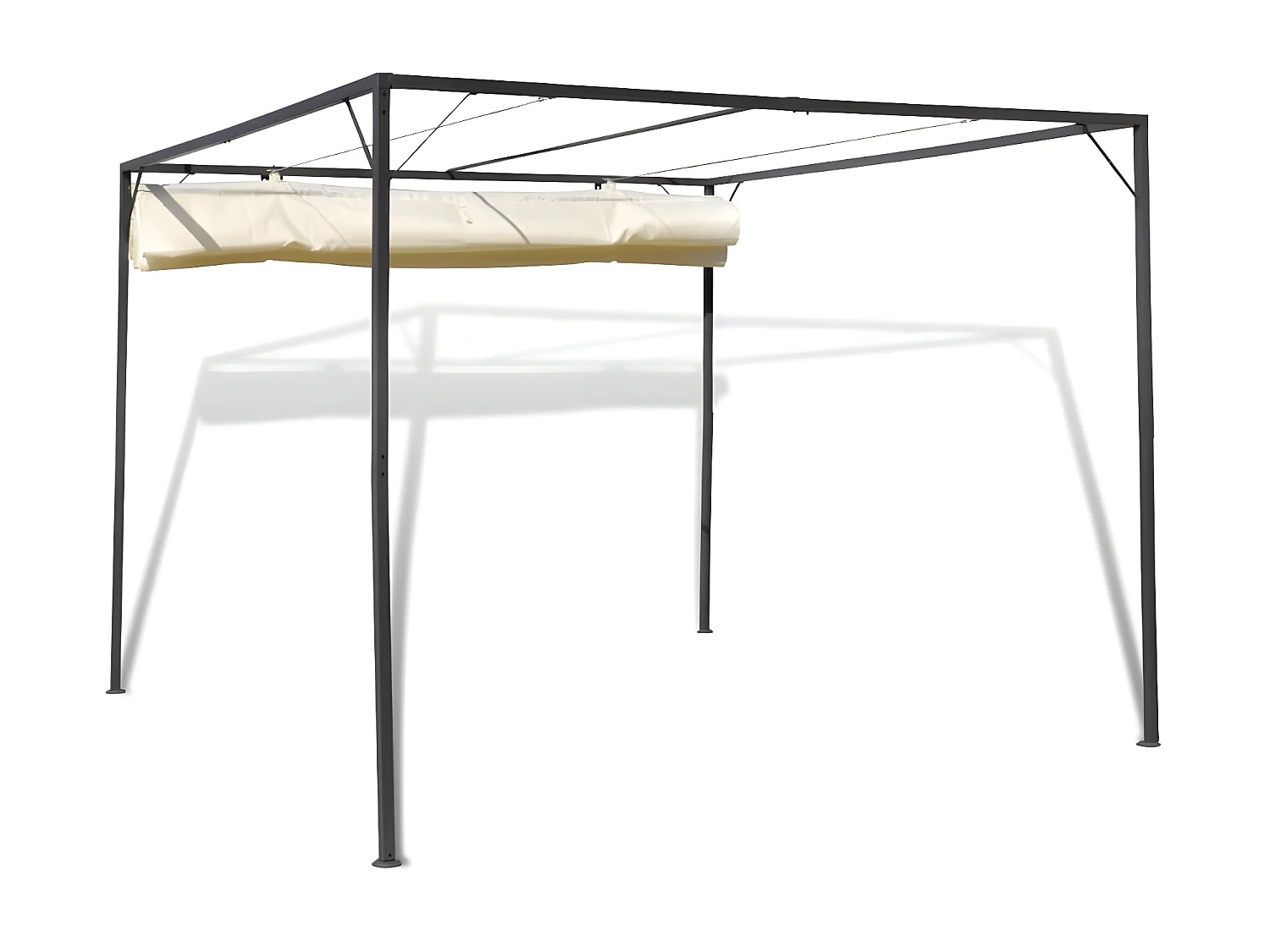 Gazebo - Tenda de recepção para jardim com toldo retrátil PT872774