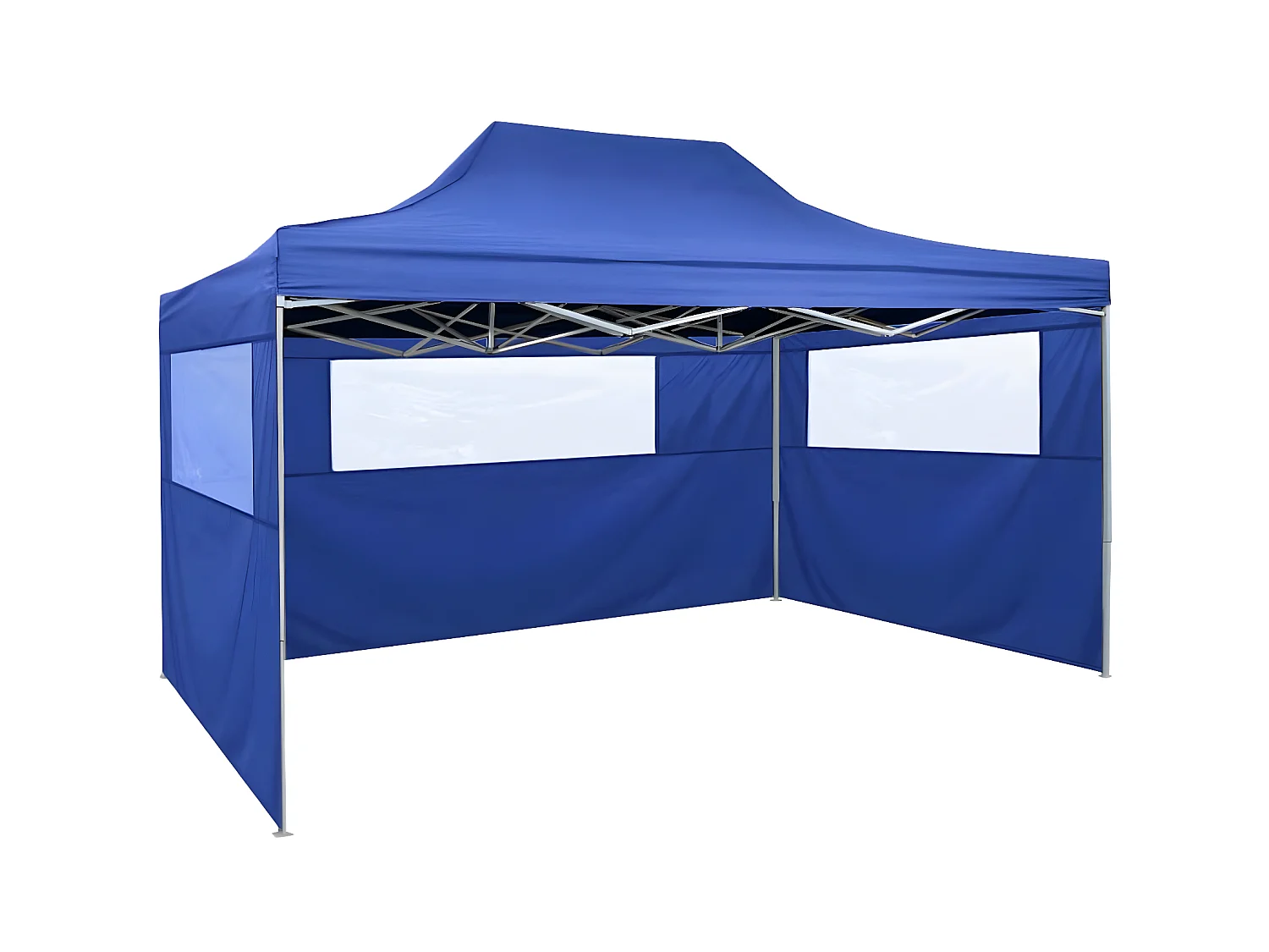 Tente pliable avec 3 parois 3 x 4,5 m Bleu WVGQ4107