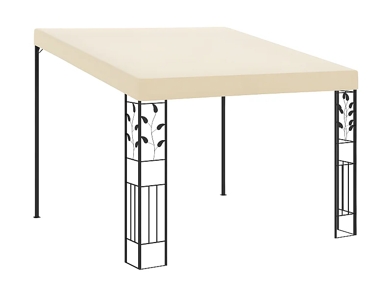 Gazebo - Tenda de recepção de parede 3x3x2,5 m creme PT784437
