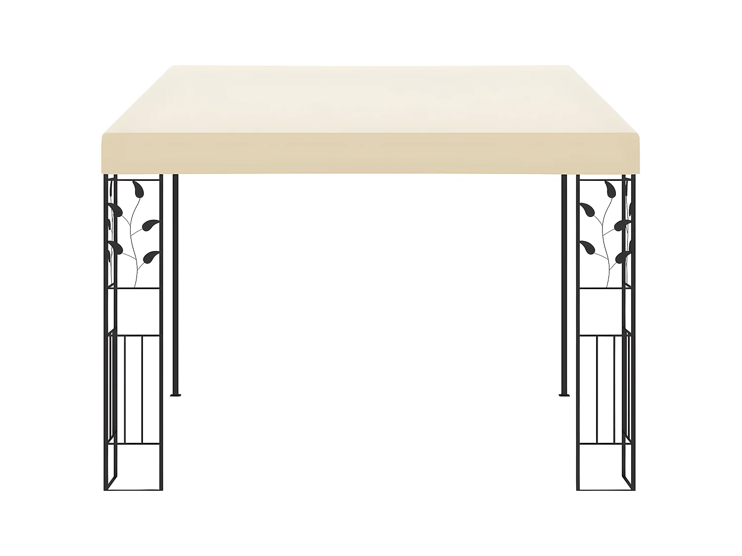 Gazebo - Tenda de recepção de parede 3x3x2,5 m creme PT784437