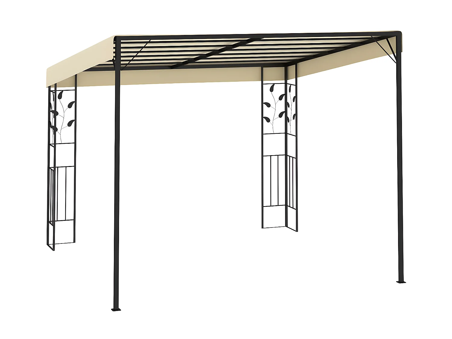 Gazebo - Tenda de recepção de parede 3x3x2,5 m creme PT784437