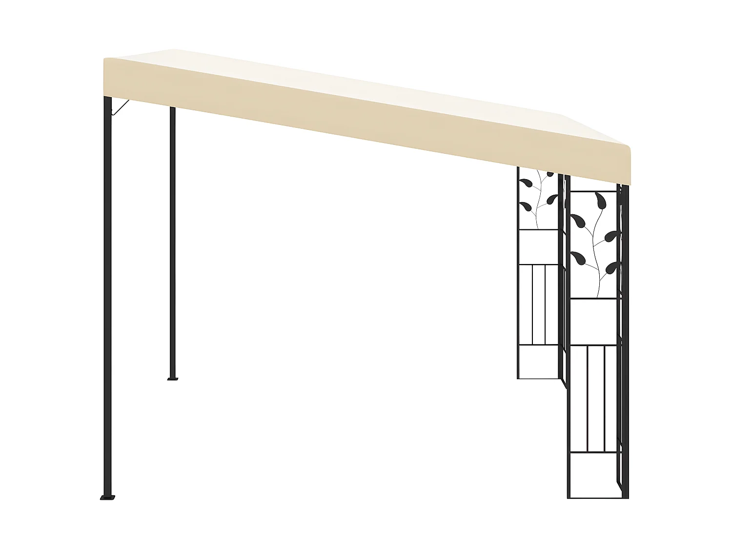 Gazebo - Tenda de recepção de parede 3x3x2,5 m creme PT784437