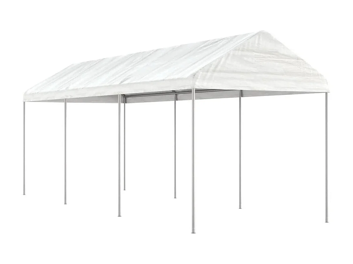 Gazebo - Tenda de recepção com telhado 6,69x2,28x2,69 m polietileno branco PT195067