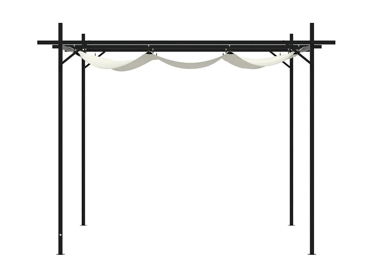Pergola avec toit rétractable crème 295x292x230 cm WVGQ6359