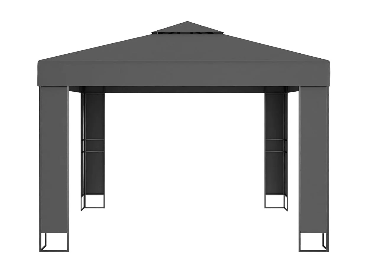 Gazebo - Tenda de recepção com telhado duplo 3x3 m antracite PT377606