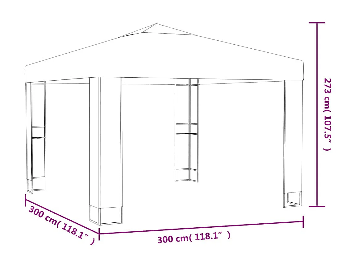 Gazebo - Tenda de recepção com telhado duplo 3x3 m antracite PT377606