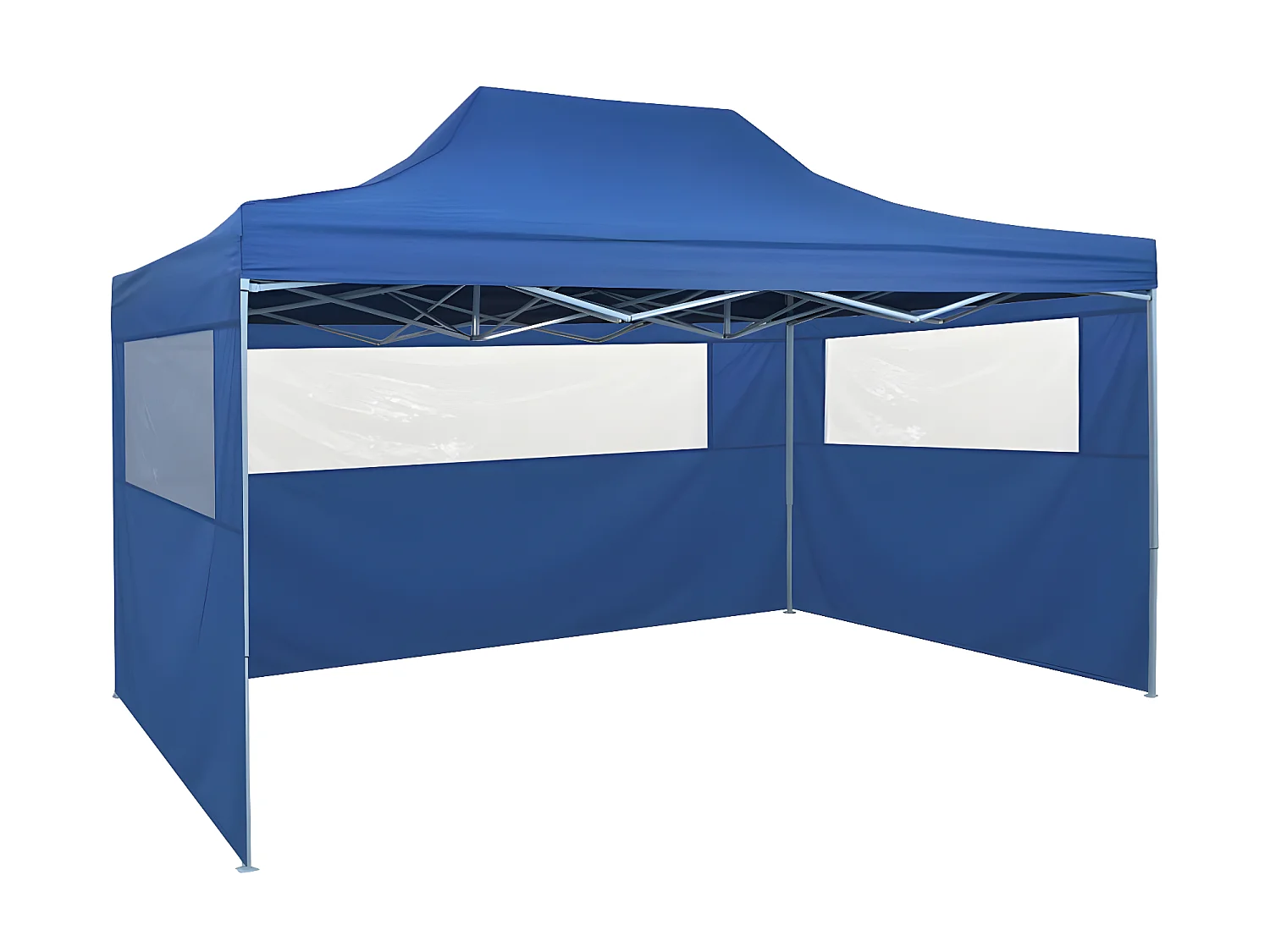 Tenda pop-up dobrável com 4 paredes laterais 3x4,5 m azul PT127485