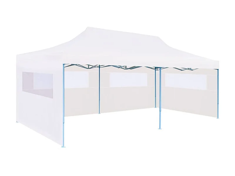 Carpa de fiestas plegable paredes laterales acero blanco 3x6 m ES378732