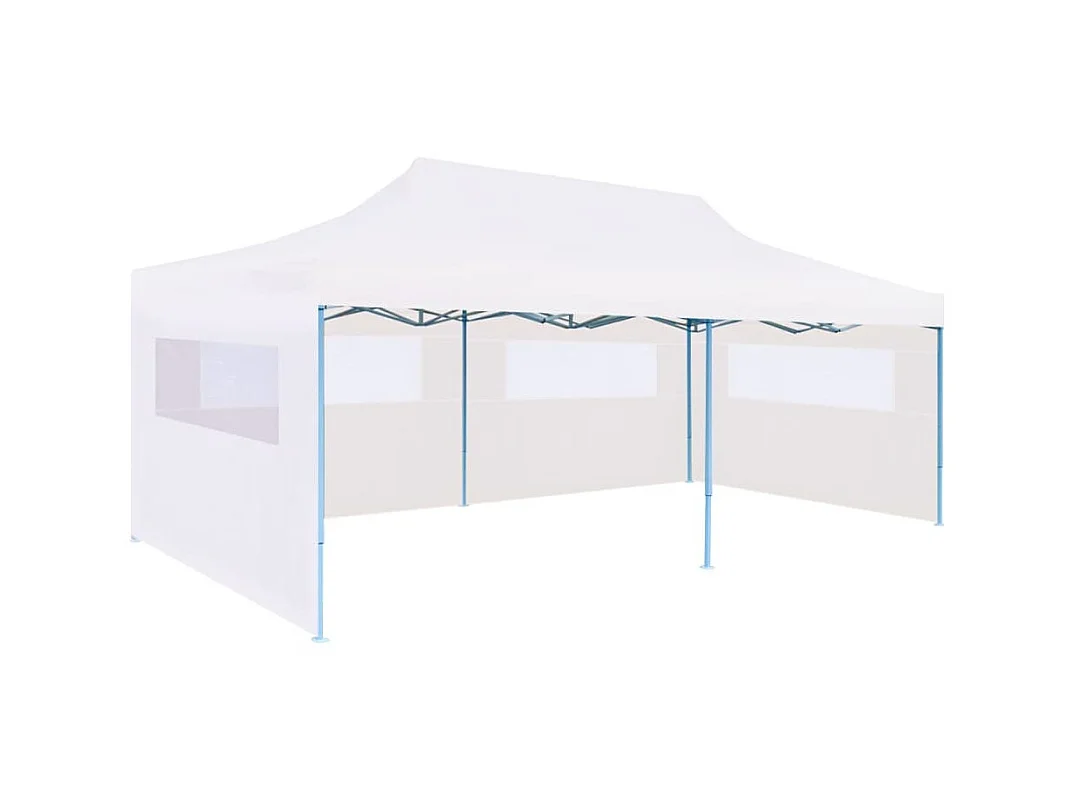 Tente de réception pliable avec parois 3 x 6 m Acier Blanc WVGQ6804