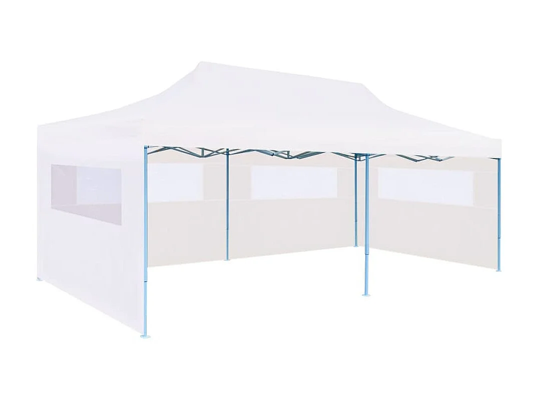 Tente de réception pliable avec parois 3 x 6 m Acier Blanc WVGQ6804