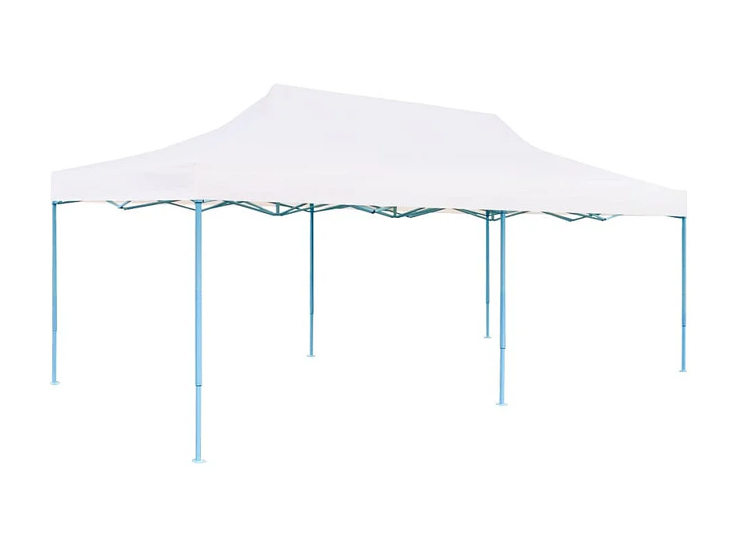 Tente de réception pliable avec parois 3 x 6 m Acier Blanc WVGQ6804