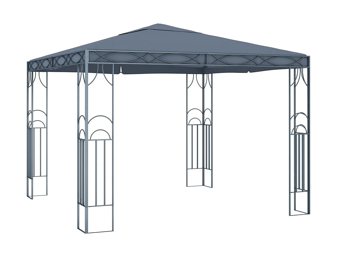 Gazebo - Tenda de recepção com cordões de luzes LED 300x300 cm antracite PT175405