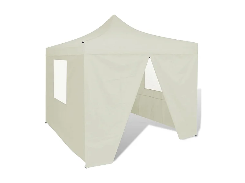 Tenda dobrável 3 x 3 m creme com 4 paredes PT944008