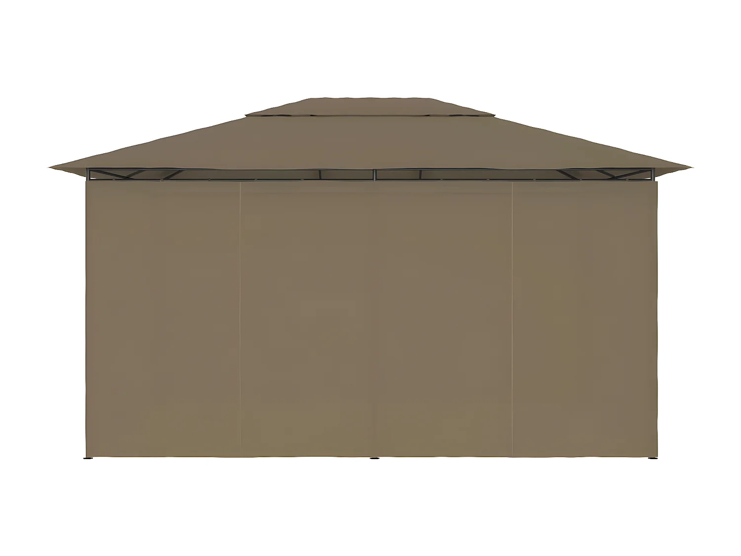 Tenda de jardim com cortinas 4x3m 180 g/m² cinzento-acastanhado PT607907