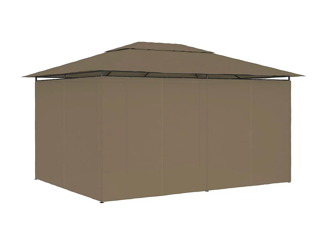 Tonnelle de jardin avec rideaux 4x3 m Taupe 180 g/m² WVGQ6097