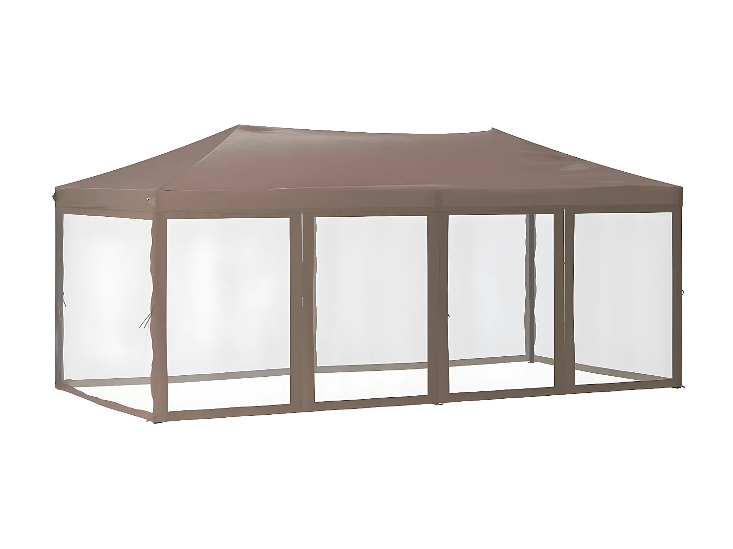 Tenda p/ festas dobrável c/ paredes laterais cinza-acastanhado PT352209