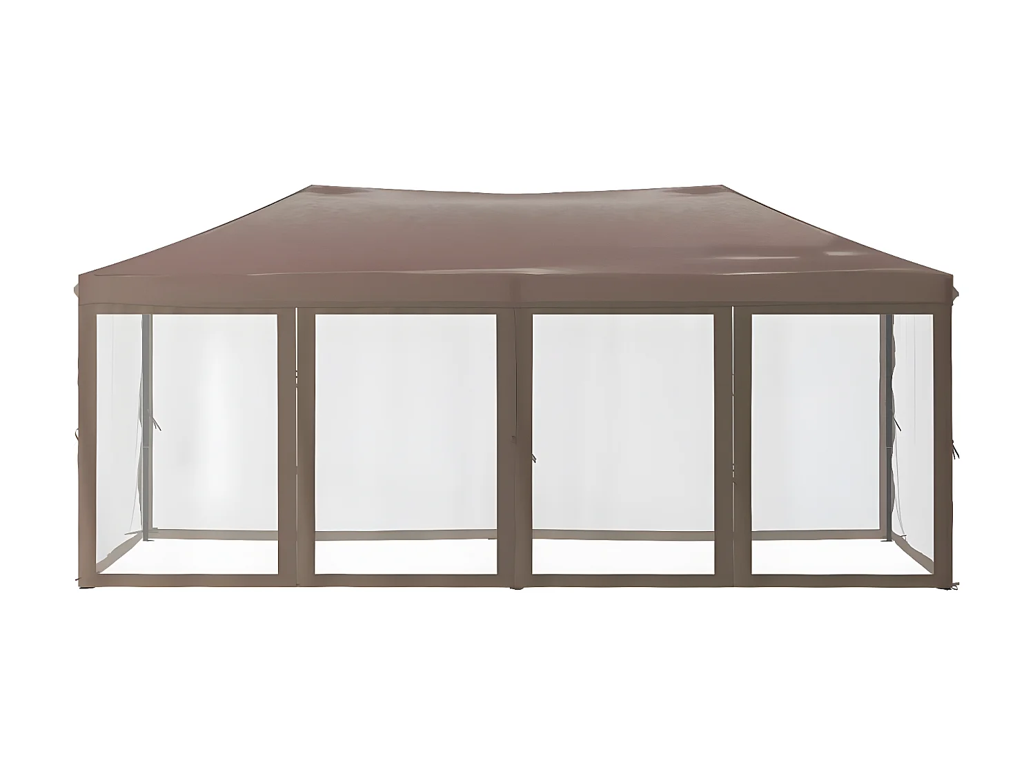 Tenda p/ festas dobrável c/ paredes laterais cinza-acastanhado PT352209